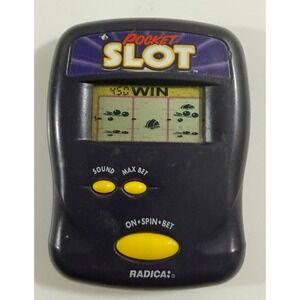 Radica Pocket Slot Handheld Game Purple Vintage Electronic Casino Toy